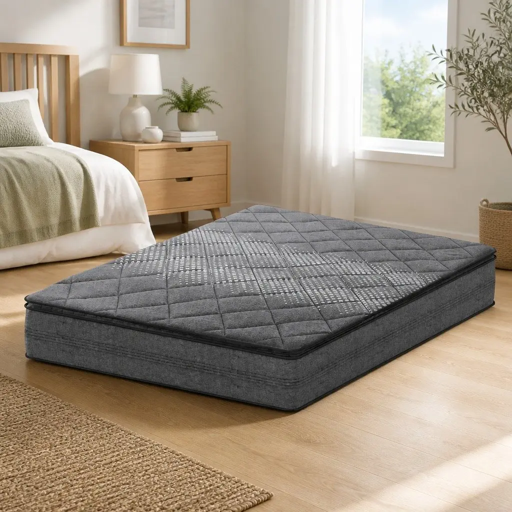 Queen Mattress 18cm Pillow Top Medium Firm Grey