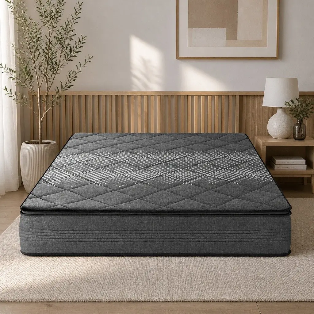 Queen Mattress 18cm Pillow Top Medium Firm Grey