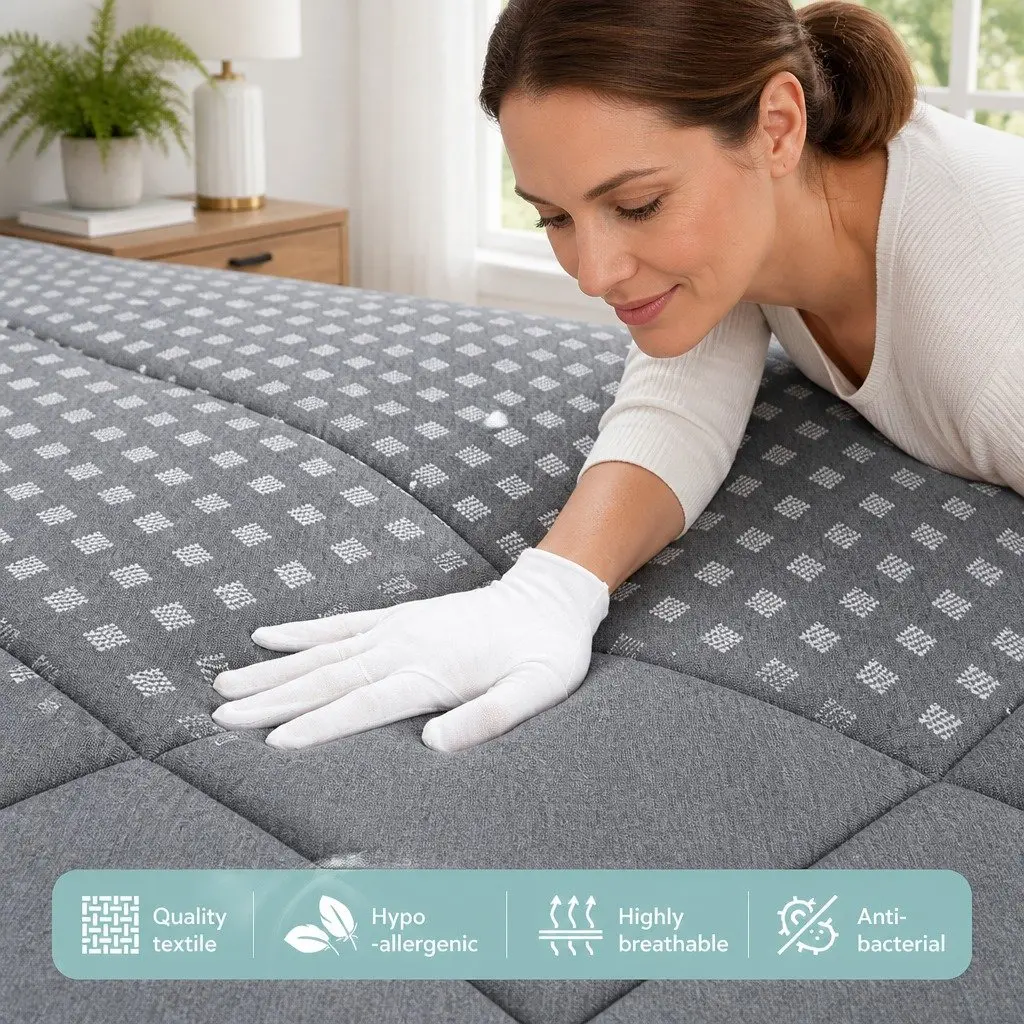 Queen Mattress 18cm Pillow Top Medium Firm Grey