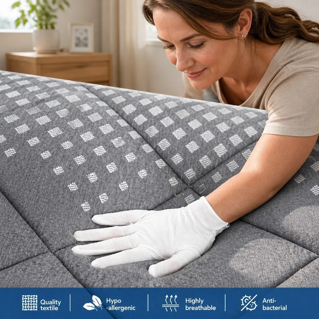 Single Mattress 18cm Pillow Top Medium Firm Grey Quilted Coil Support