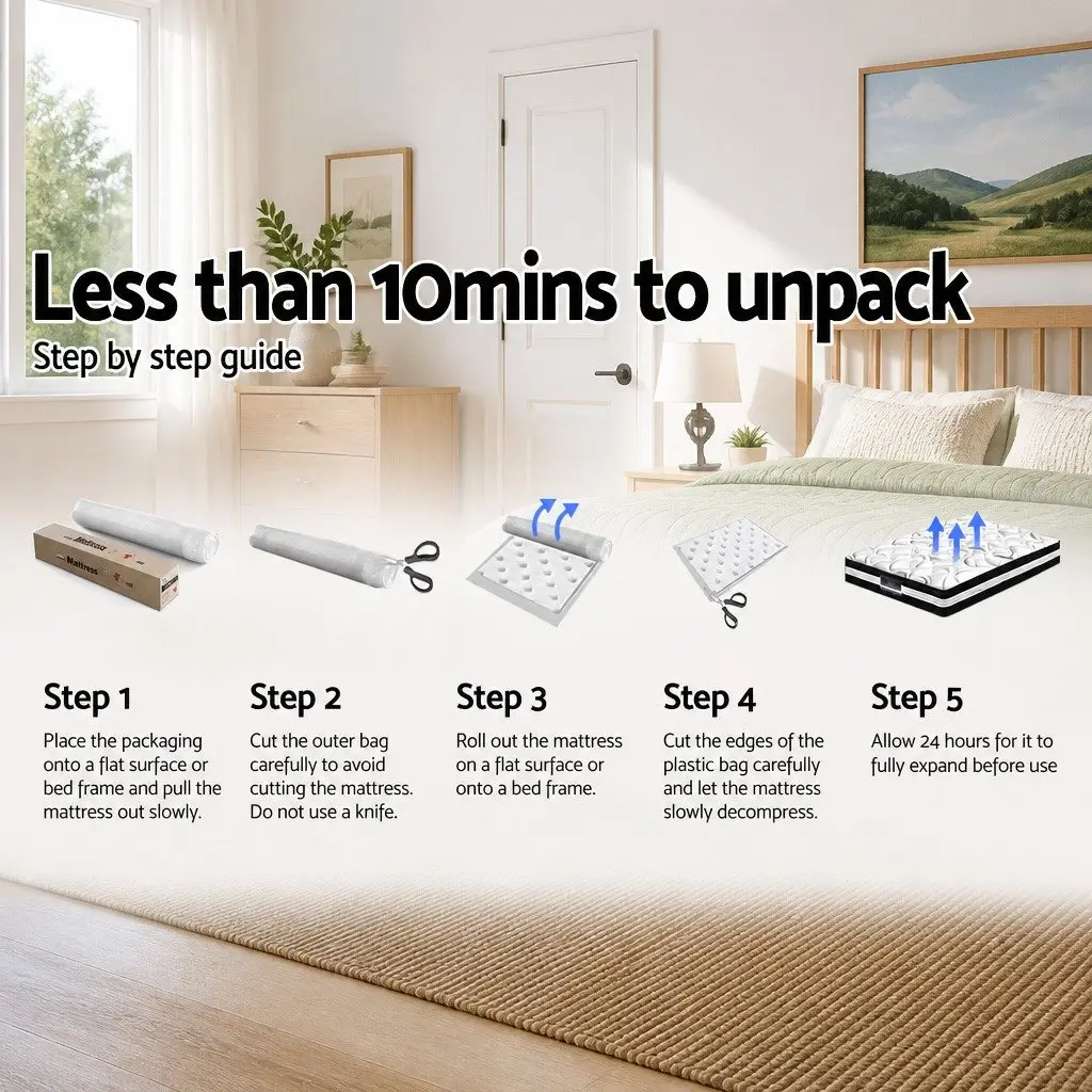 Single Mattress 18cm Pillow Top Medium Firm Grey Quilted Coil Support
