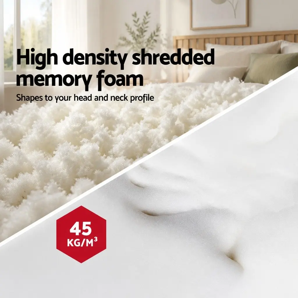 Memory Foam Pillow 13cm Thick White Twin Pack Support Neck Shoulder