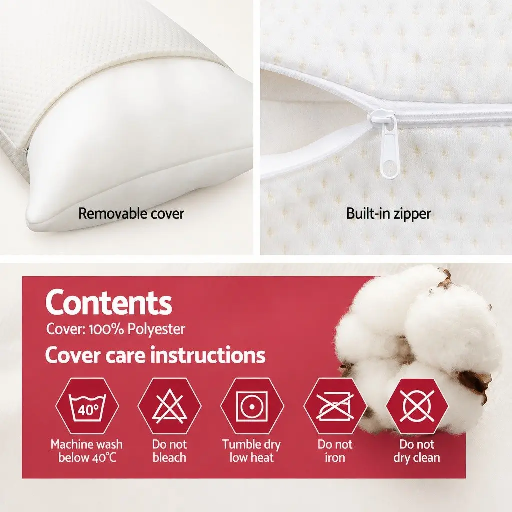 Memory Foam Pillow 13cm Thick White Twin Pack Support Neck Shoulder