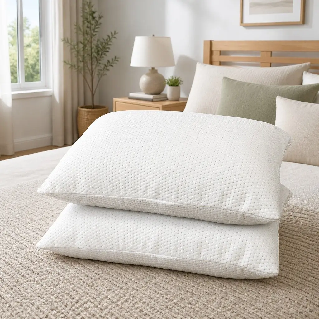 Memory Foam Pillow 13cm Thick White Twin Pack Support Neck Shoulder