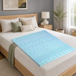 Versatile 11-Zone Memory Foam Mattress Topper - Blue