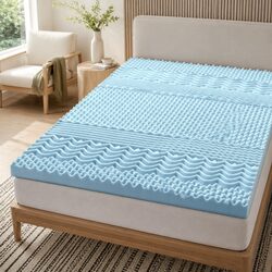 Memory Foam Mattress Topper Queen 7-Zone 5cm Support Comfort Cushion