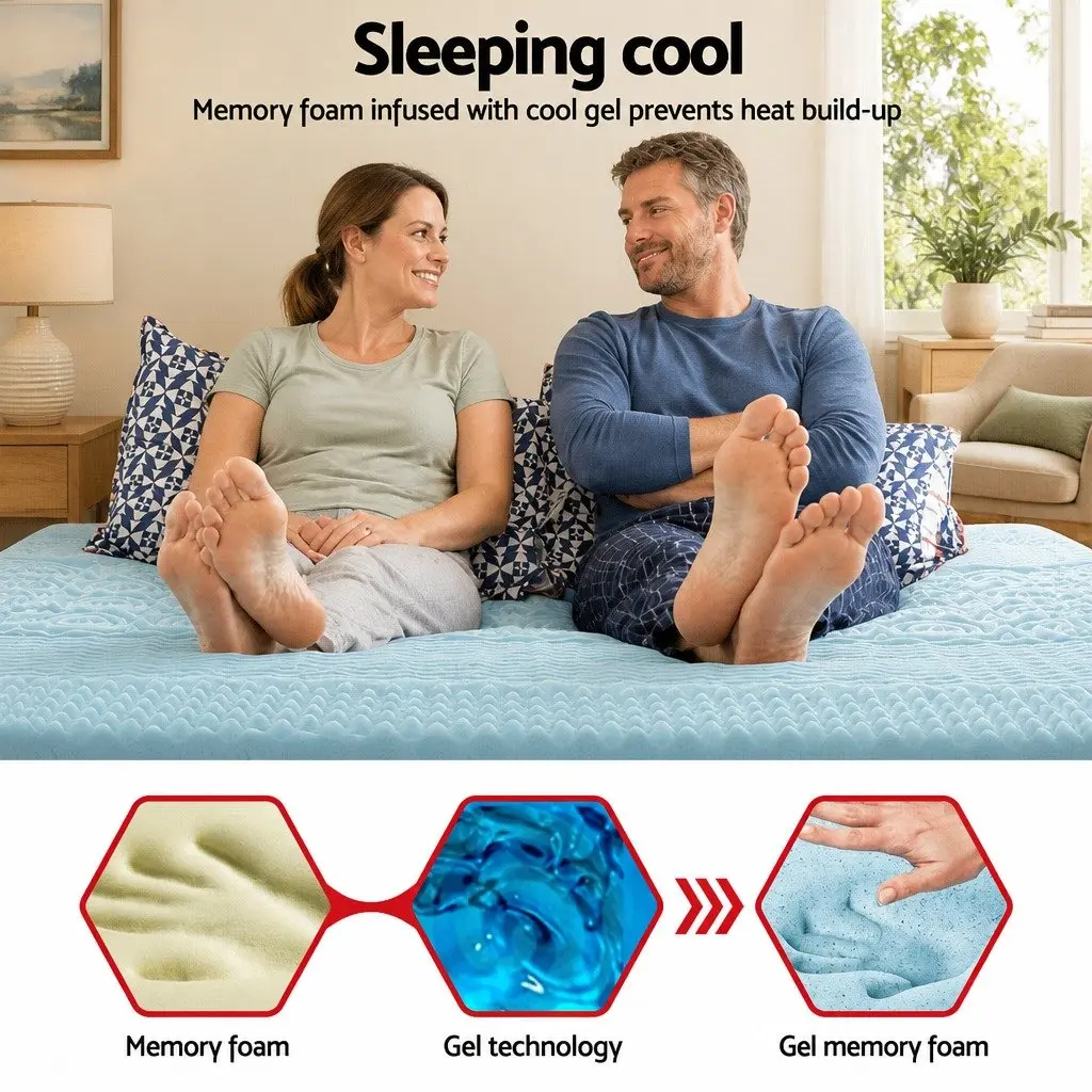 Memory Foam Mattress Topper 7-Zone 5cm Queen Comfort Cushion