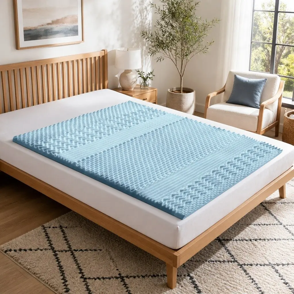 Memory Foam Mattress Topper 7-Zone 5cm Queen Comfort Cushion