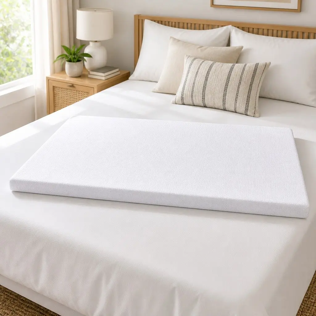Memory Foam Topper 8cm Double Bed Contoured 7 Zone Graphite Grey