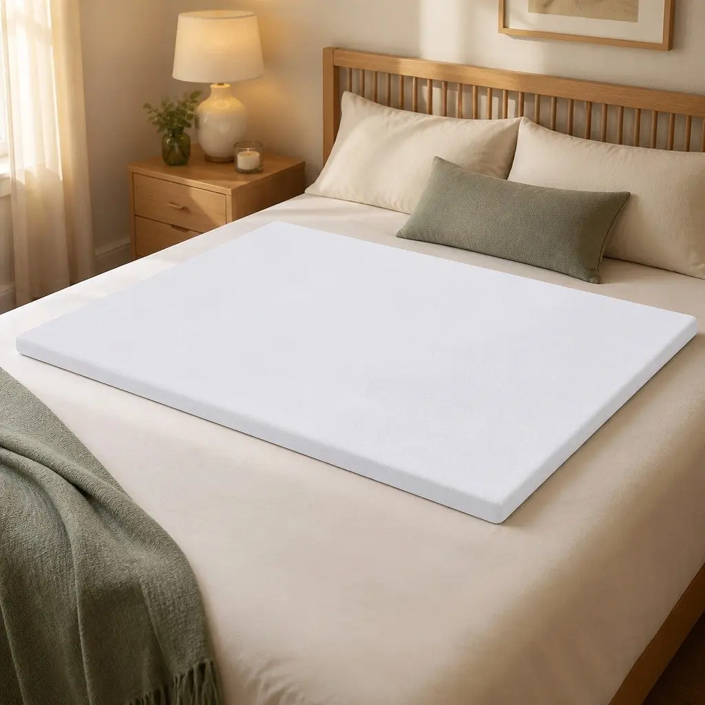 8cm Memory Foam Mattress Topper Double Bed Lavender Bamboo Cover 7-Zone Support