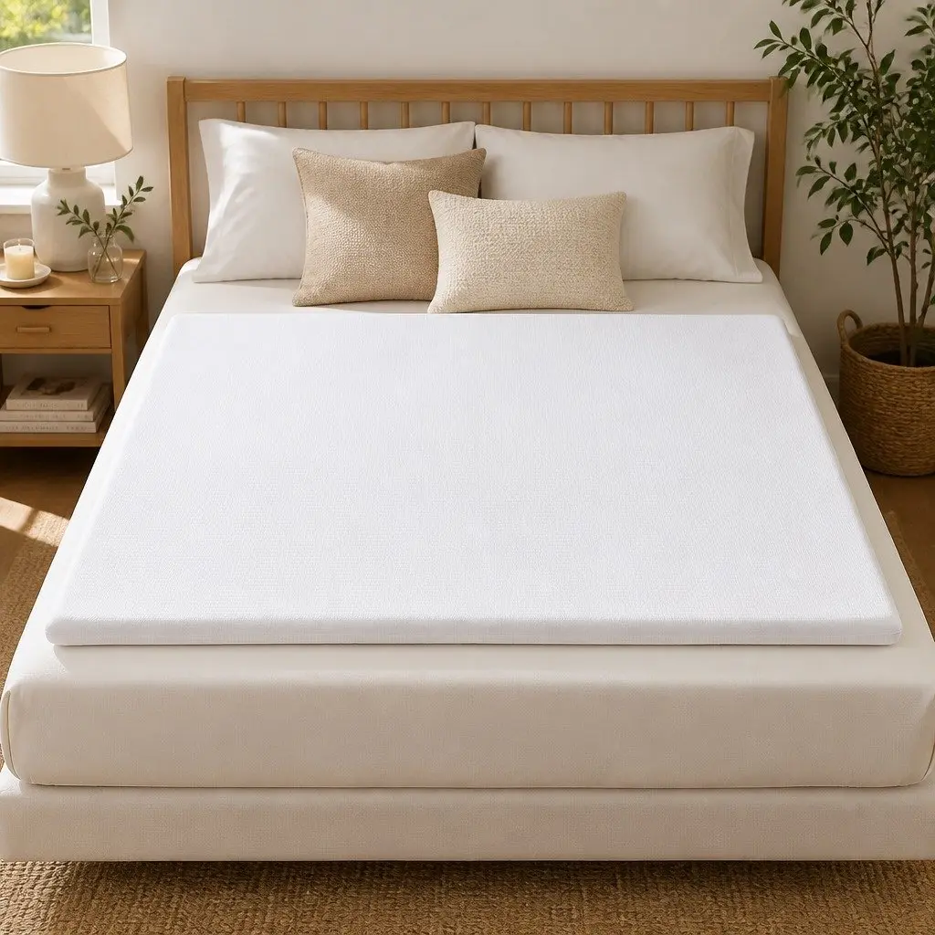 King Mattress Topper 8cm Lavender Bamboo Cover 7 Zone Support Memory Foam
