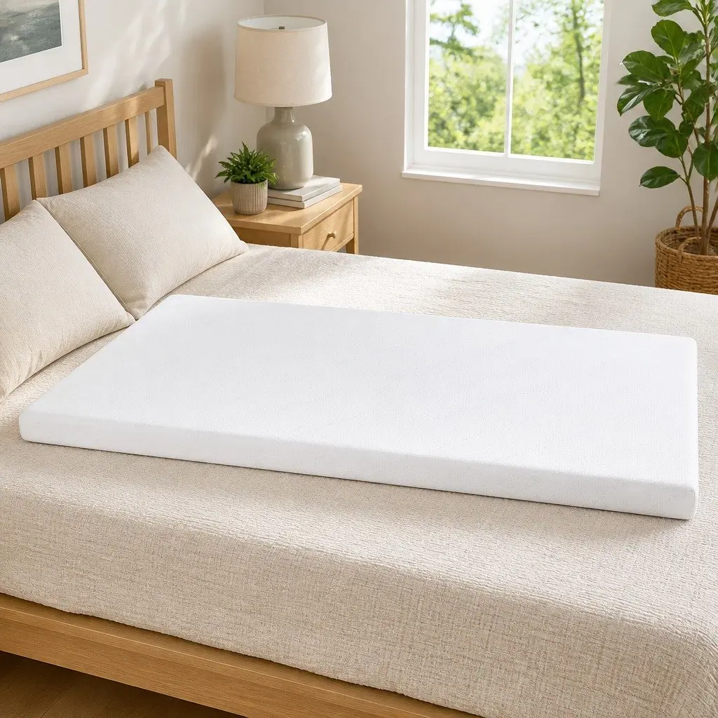 Memory Foam Topper 8cm Thick Queen Size Bamboo Cover Lavender Infused 7-Zone Contoured Support