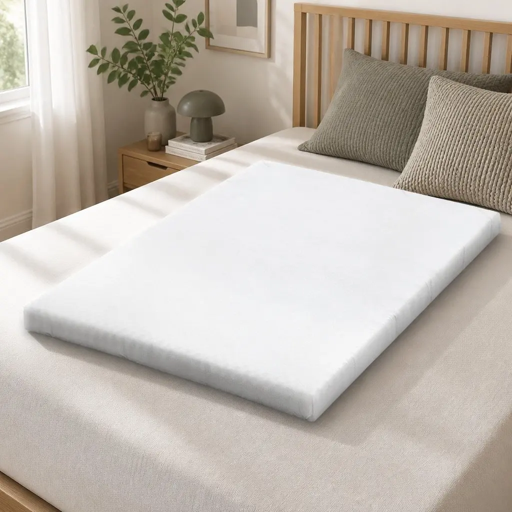 Memory Foam Mattress Topper 10cm Cool Gel Double Bamboo Cover Blue