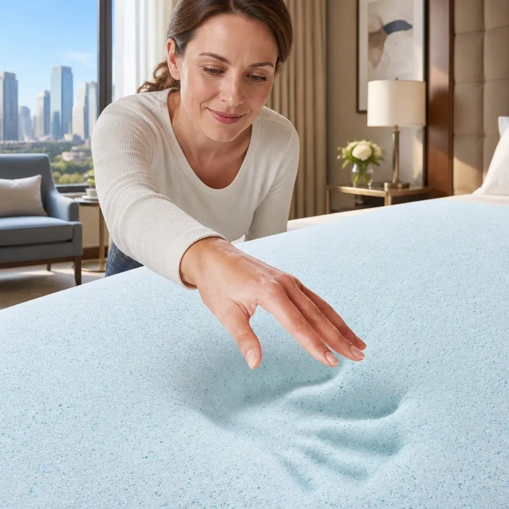 Double Bed Mattress Topper 5cm Gel Infused Memory Foam Bamboo Cover Cooling Pressure Relief