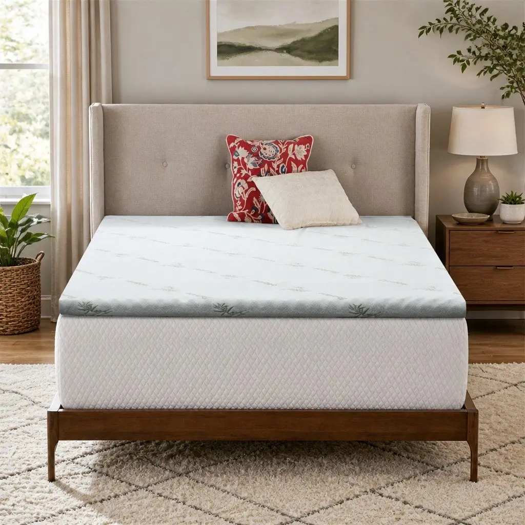 Memory Foam Mattress Topper Single Bed Gel-Infused Cool Gel 5cm Pressure Relief