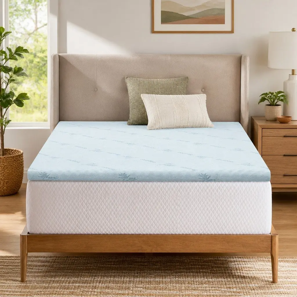 Memory Foam Mattress Topper Single Bed Gel-Infused Cool Gel 5cm Pressure Relief