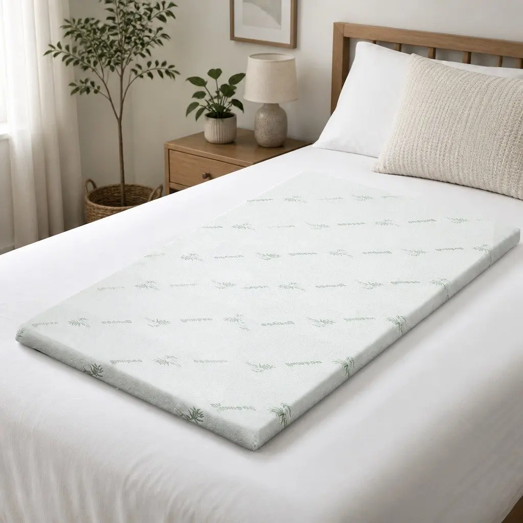 Memory Foam Mattress Topper Single Bed Gel-Infused Cool Gel 5cm Pressure Relief
