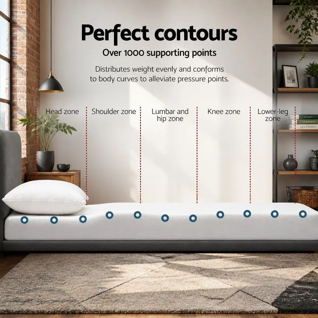 Memory Foam Mattress Topper Double Bed Gel Infused 8cm Bamboo Fabric