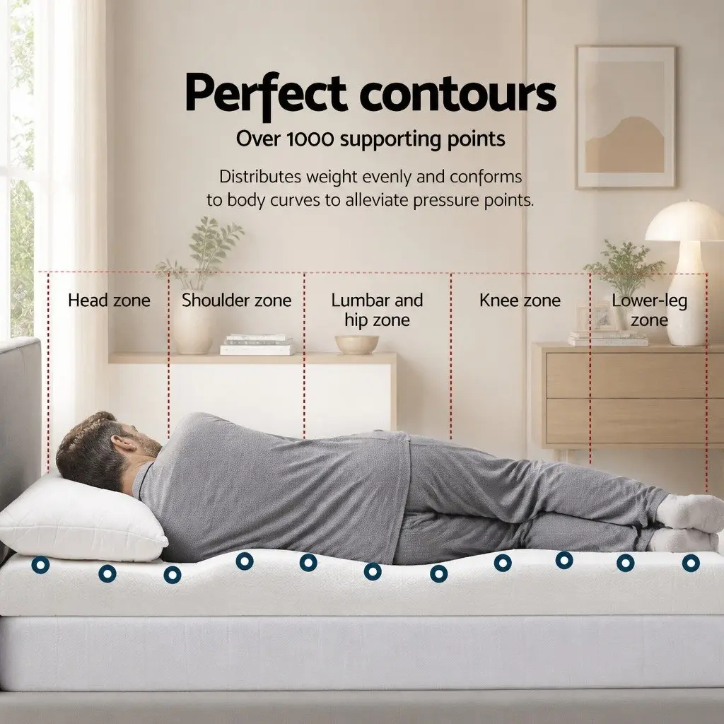 Memory Foam Mattress Topper Gel Infused 8cm King Bed White or Blue Removable Cover