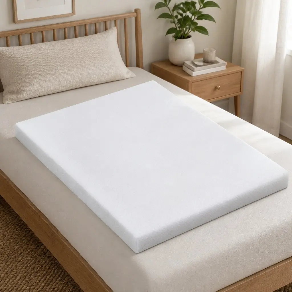 Memory Foam Mattress Topper Gel Infused 8cm King Bed White or Blue Removable Cover