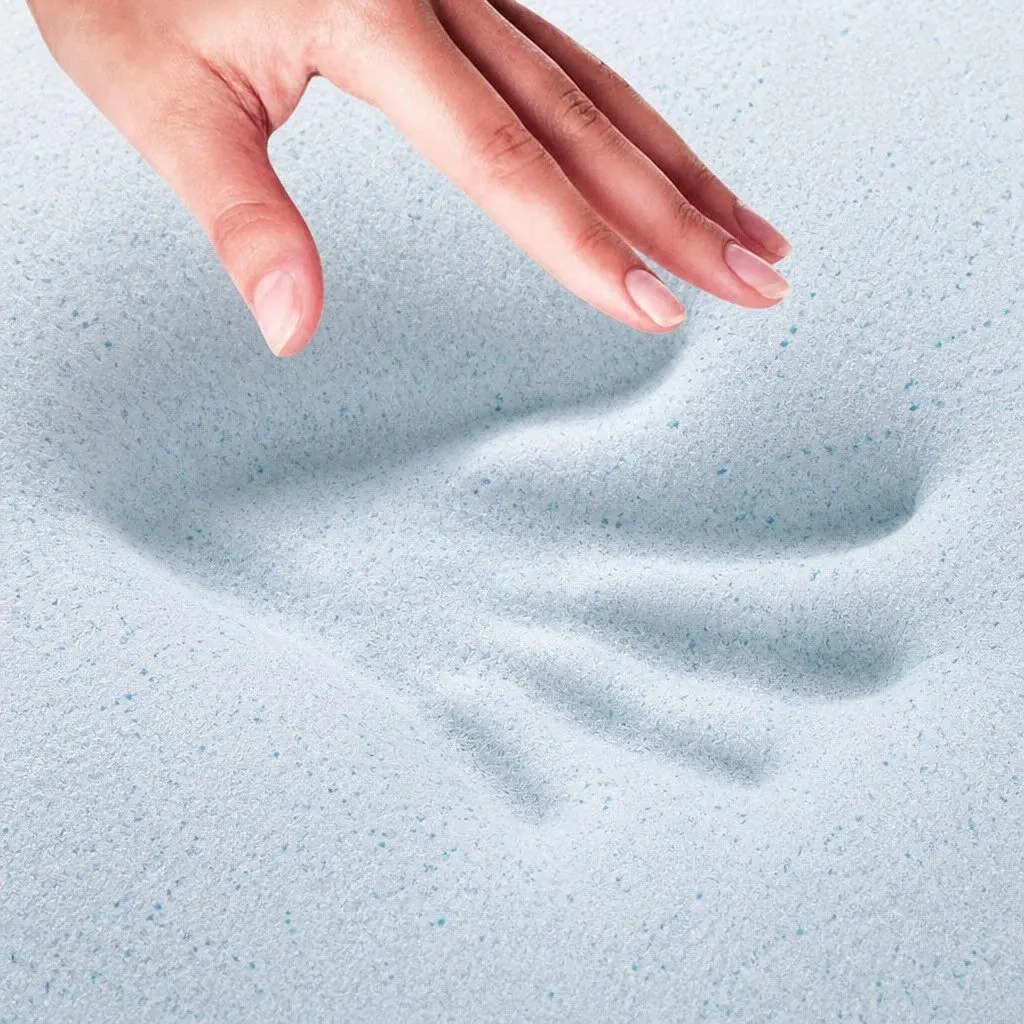 Memory Foam Mattress Topper Single 8cm Gel Infused White or Blue
