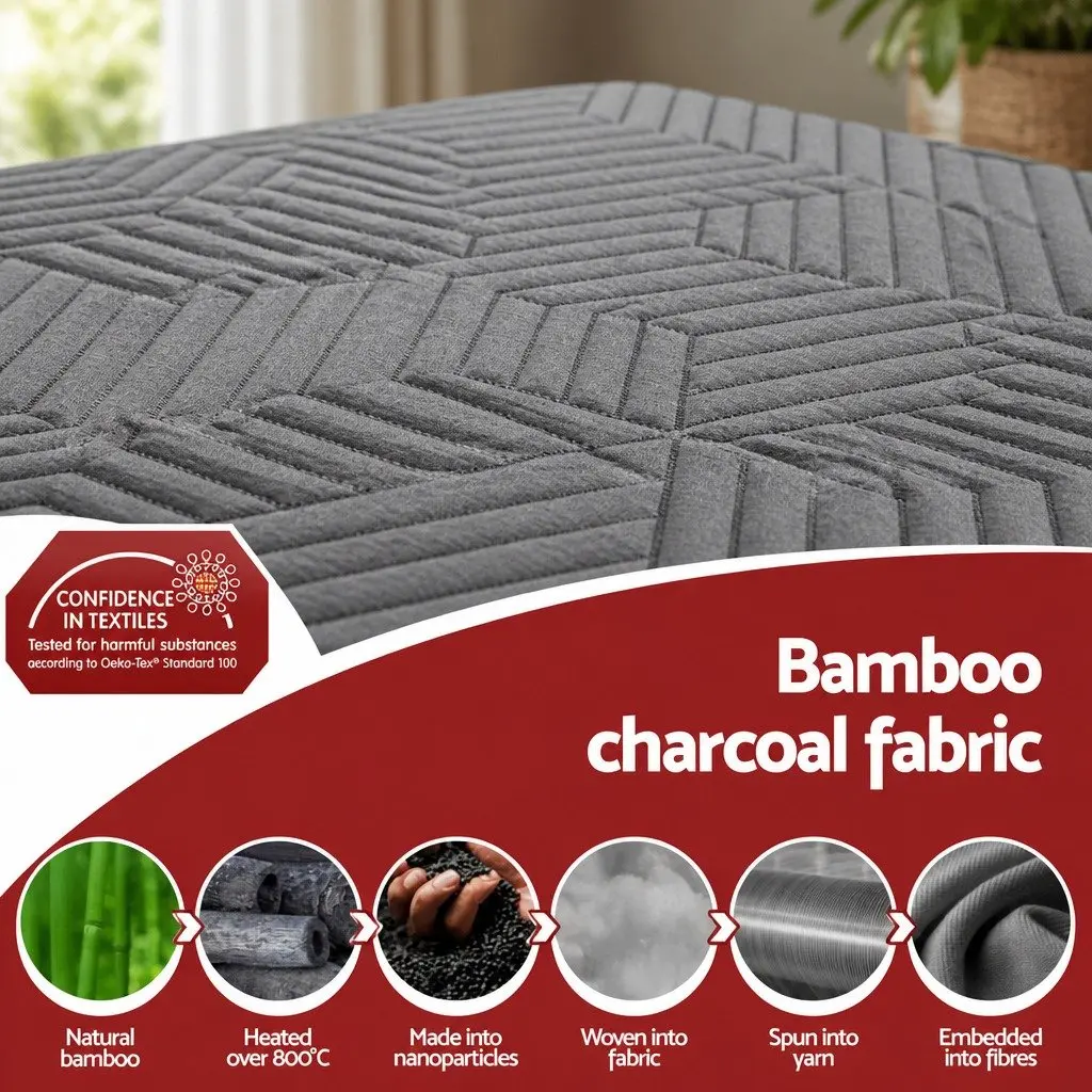 Memory Foam Mattress Topper 8cm Gel Dual Layer Bamboo Cover Double Bed