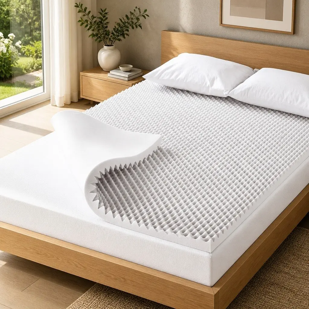 Memory Foam Mattress Topper Egg Crate 5cm Queen Bed Comfort Layer Support