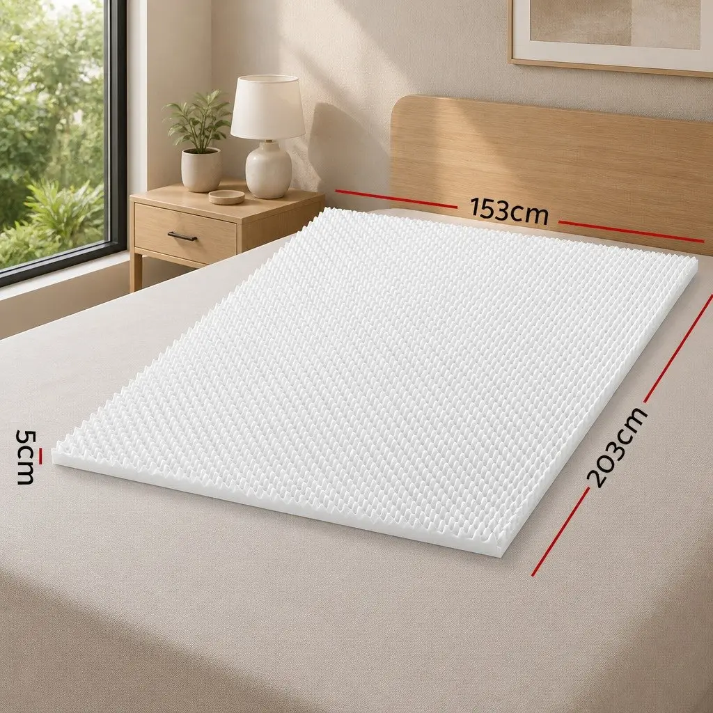Memory Foam Mattress Topper Egg Crate 5cm Queen Bed Comfort Layer Support