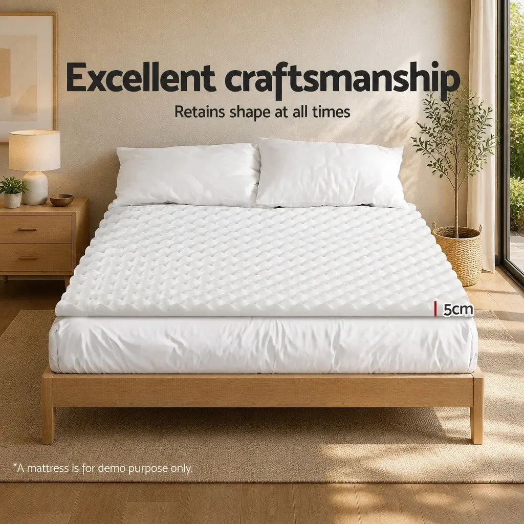 Memory Foam Mattress Topper Egg Crate 5cm Queen Bed Comfort Layer Support