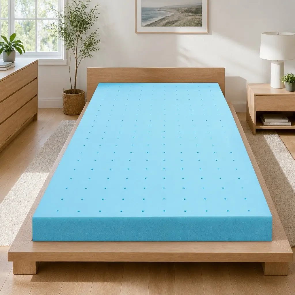 Memory Foam Mattress Topper 12cm Ventilated Gel Bamboo Cover King Single Bed