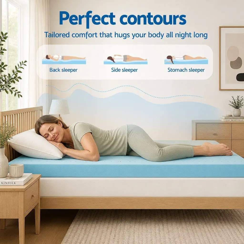 Memory Foam Mattress Topper 12cm Ventilated Gel Bamboo Cover King Single Bed