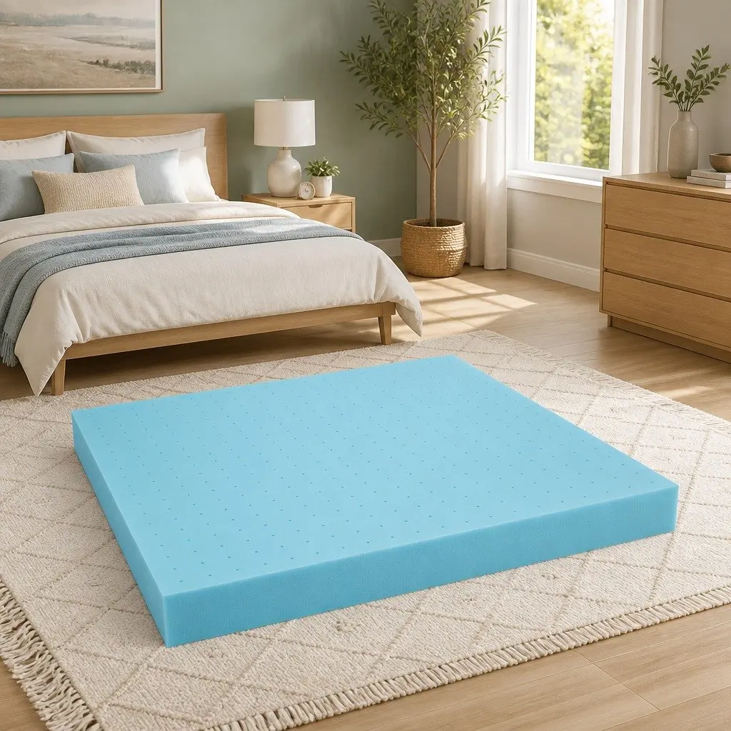 Memory Foam Mattress Topper King 12cm Ventilated Cool Gel Bamboo Cover Pressure