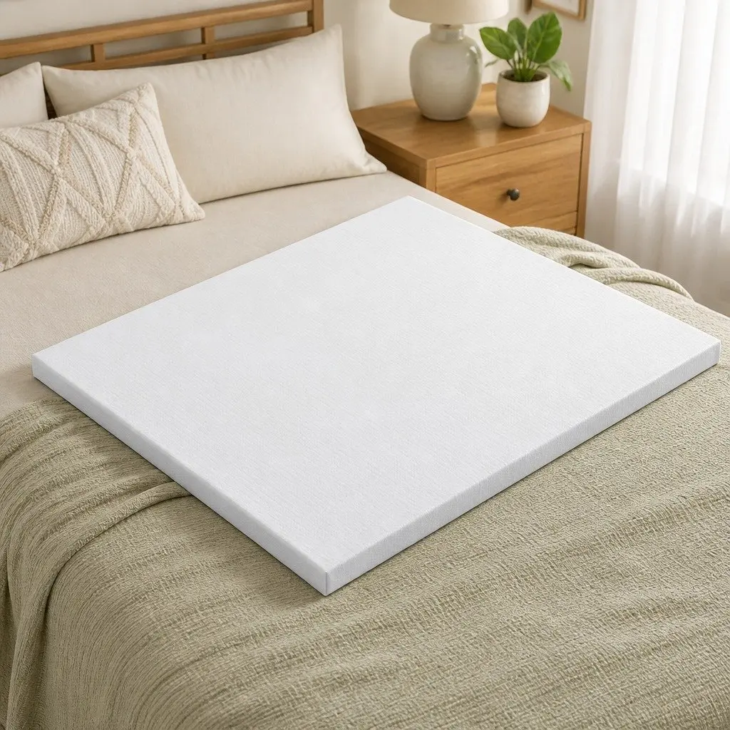 Memory Foam Mattress Topper 5cm Ventilated Gel Double Bed Bamboo Cover Blue