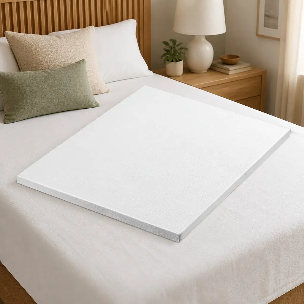 Memory Foam Mattress Topper 5cm King Bed Cool Gel Ventilated Blue Removable Cover
