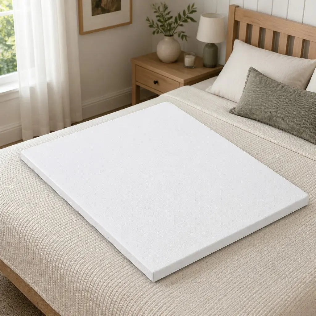 Memory Foam Mattress Topper 5cm King Bed Cool Gel Ventilated Blue Removable Cover