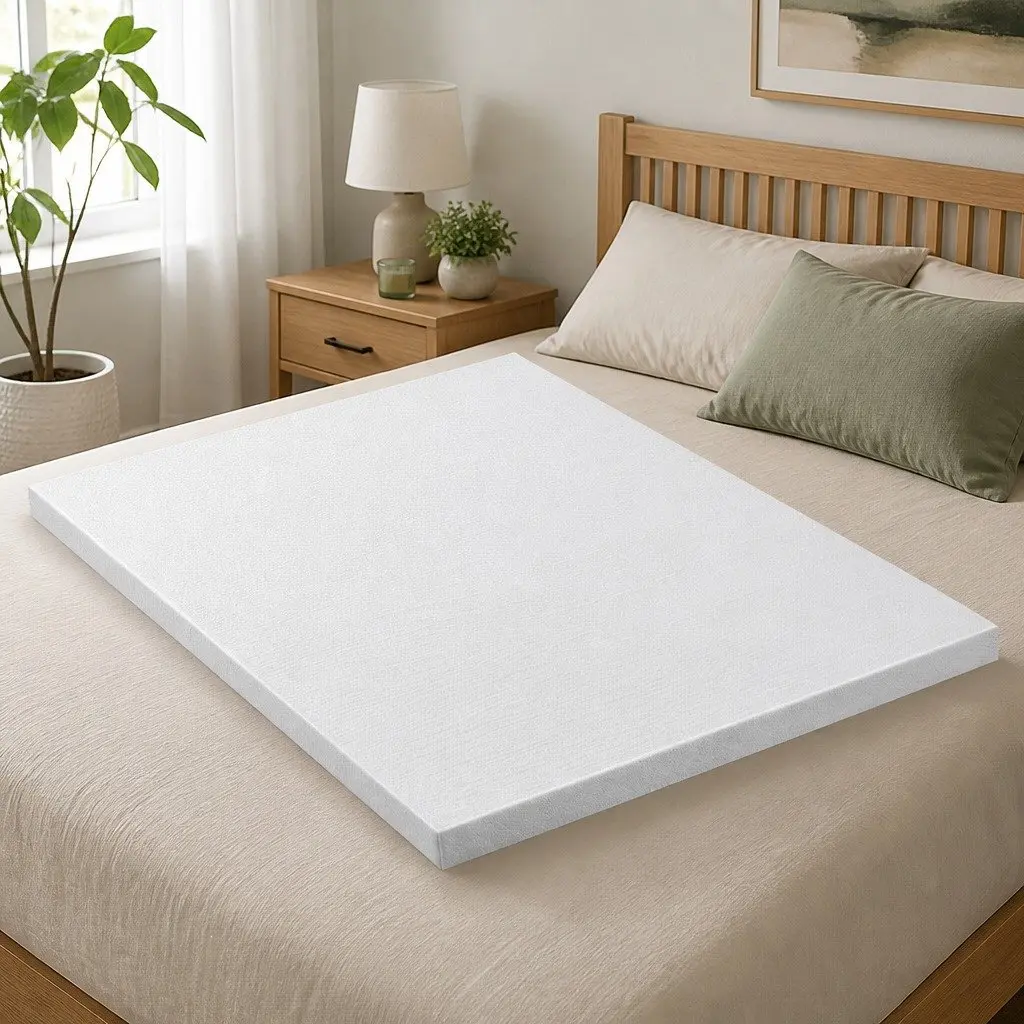 Memory Foam Mattress Topper 8cm Ventilated Blue King Bed
