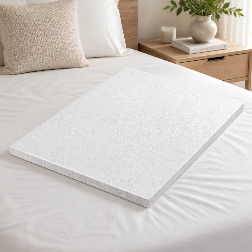Memory Foam Mattress Topper 8cm Bamboo Cover Queen Bed Ventilated Cool Gel Blue