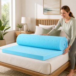 Practical 8cm Memory Foam Topper for Single Beds