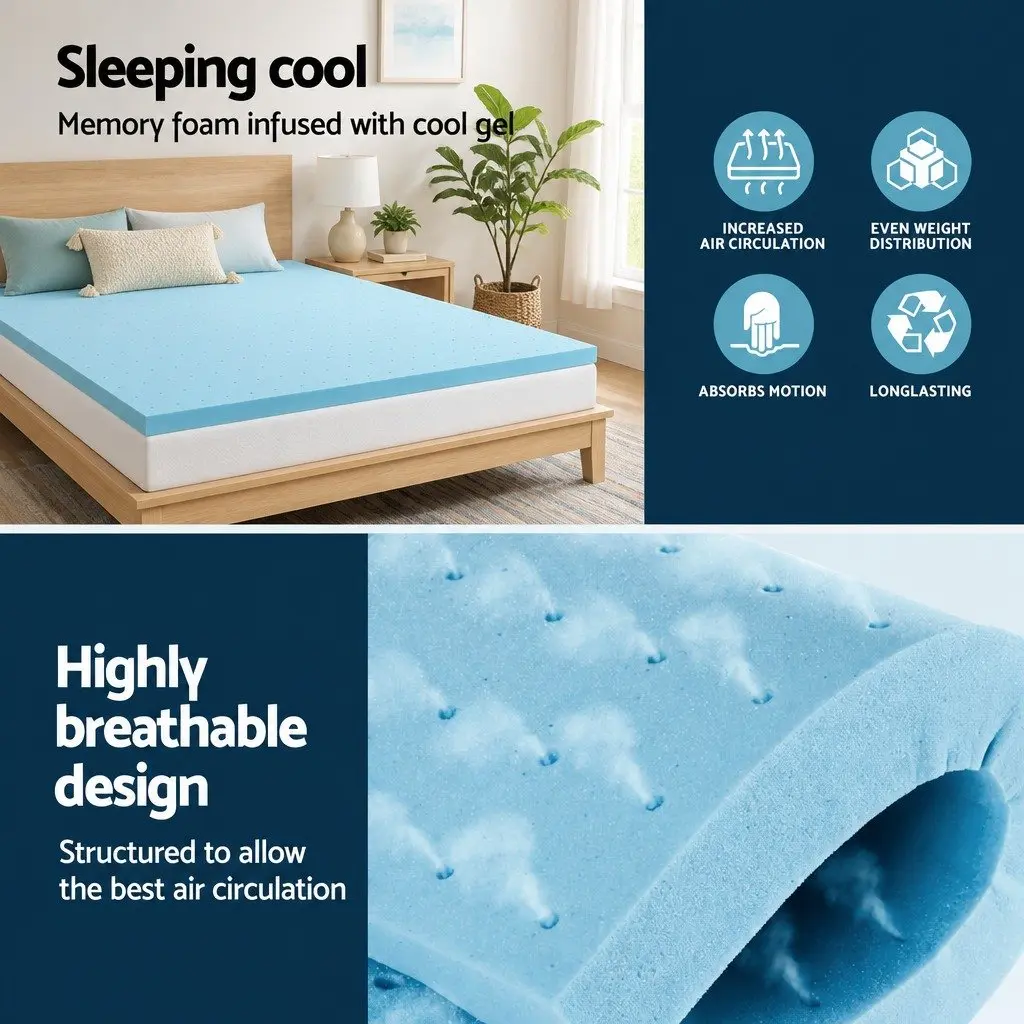 8cm Memory Foam Topper for Single Beds