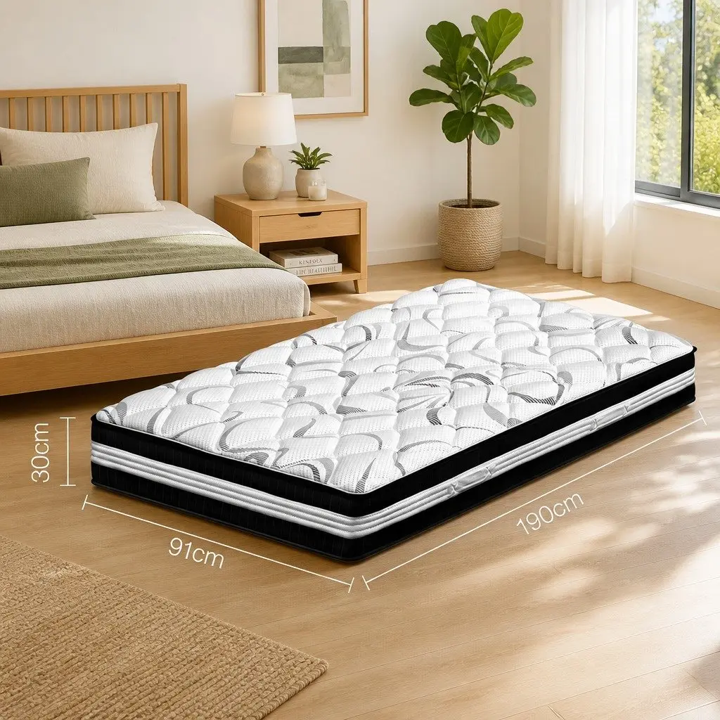 Single Mattress 30cm Medium Firm Pocket Spring Bed Sleep Support