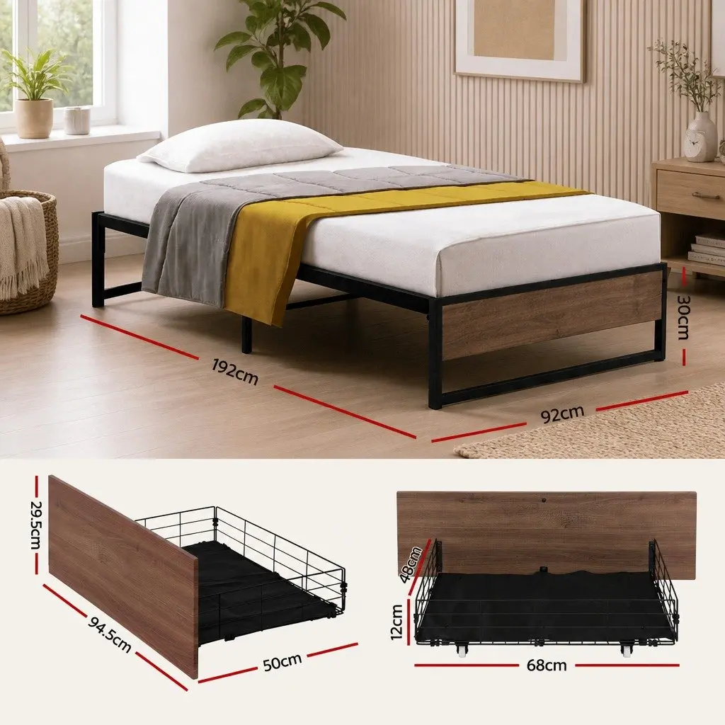 Single Bed Frame with Storage Solutions