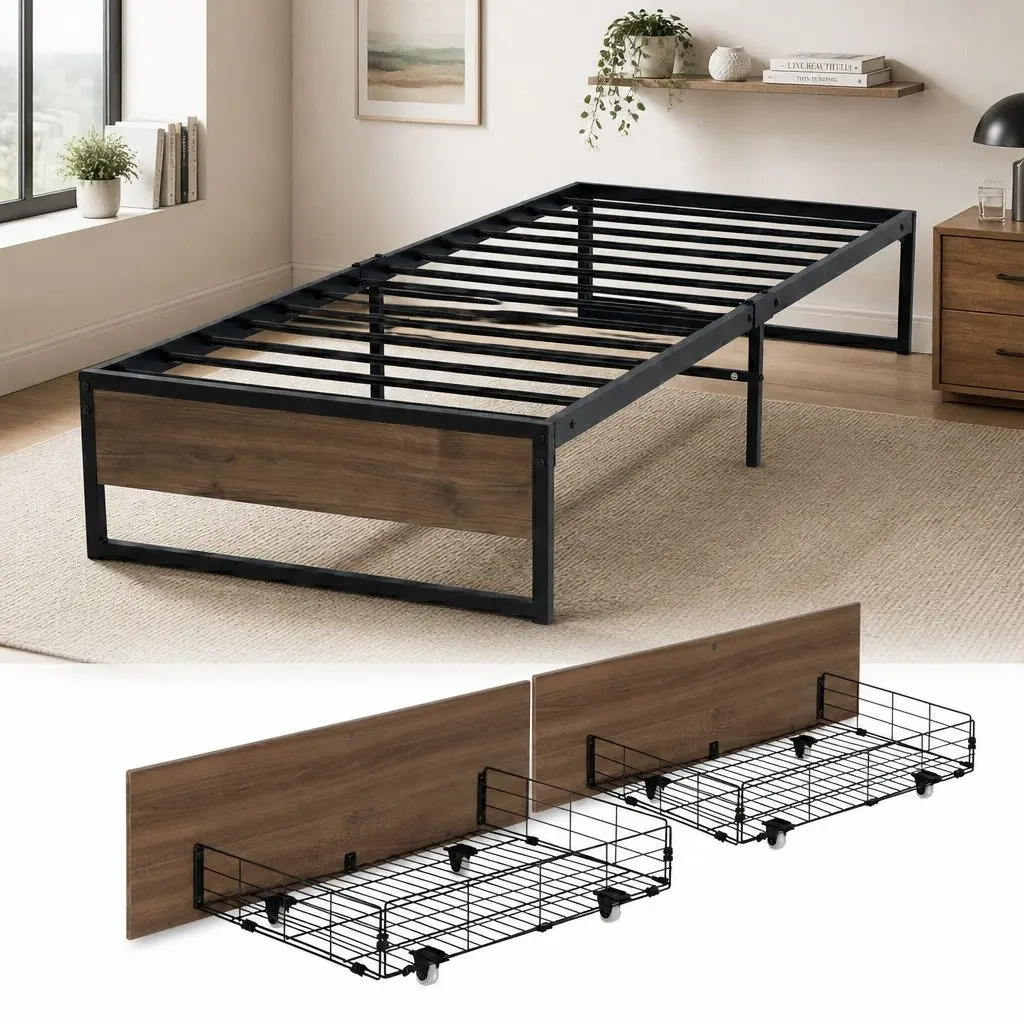 Single Bed Frame with Storage Solutions