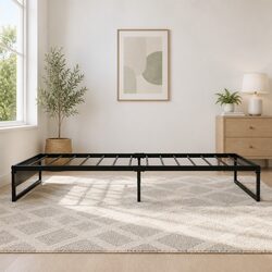 Metal Bed Frame with Industrial Design for Versatile Spaces