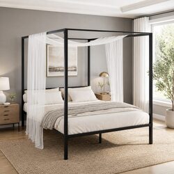 Ideal Black Steel Canopy Bed Frame for Your Home