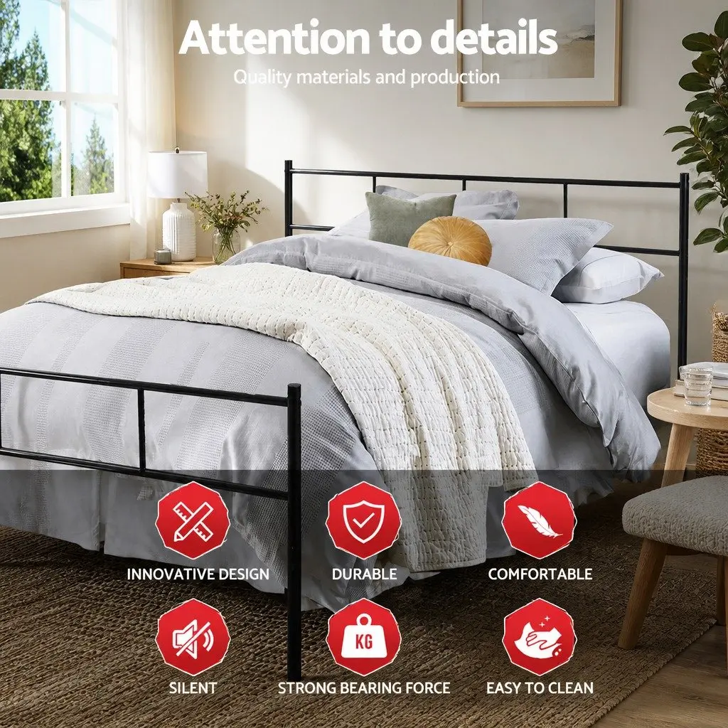 Queen Metal Bed Frame with Storage Solutions