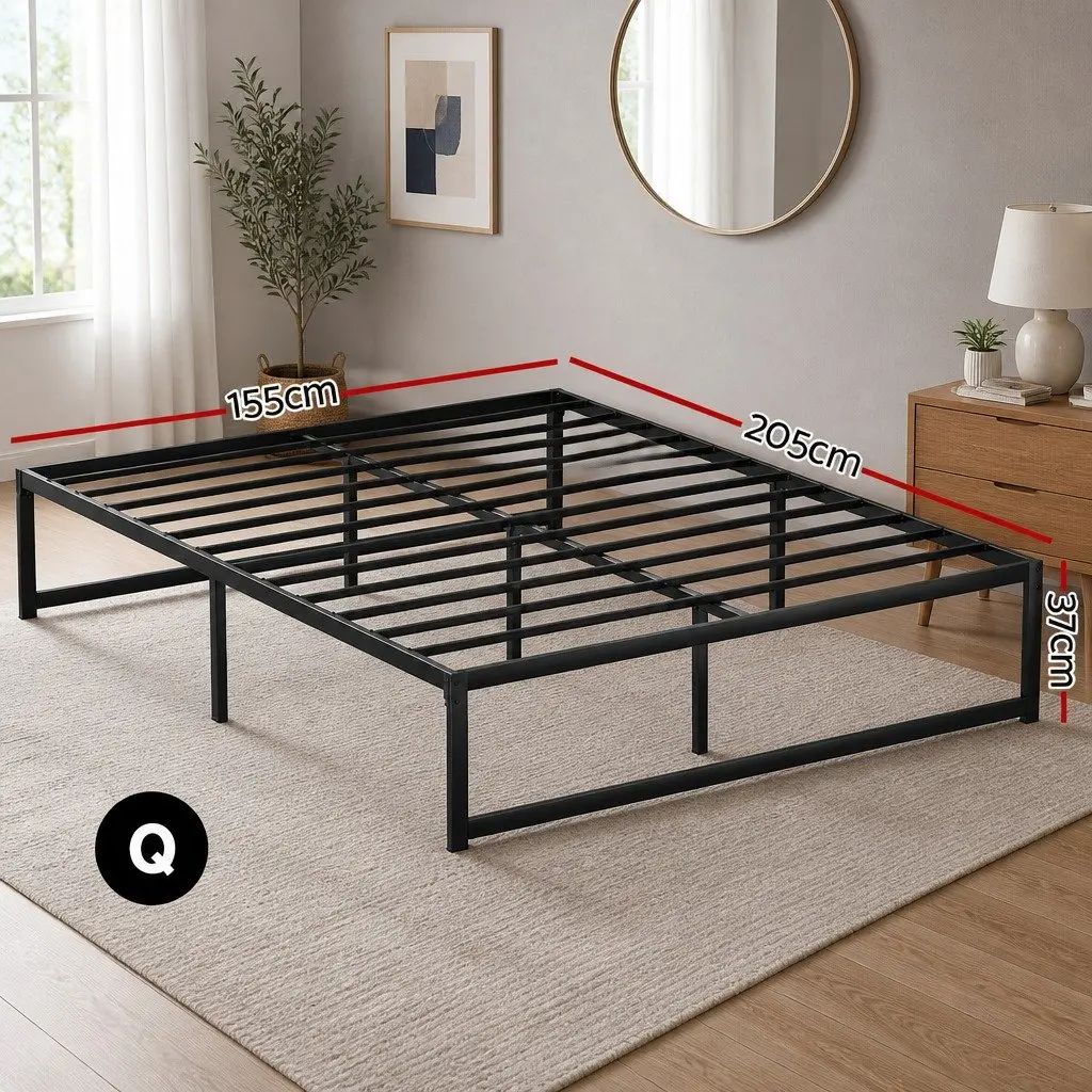 Metal Bed Frame for Queen-Sized Mattresses
