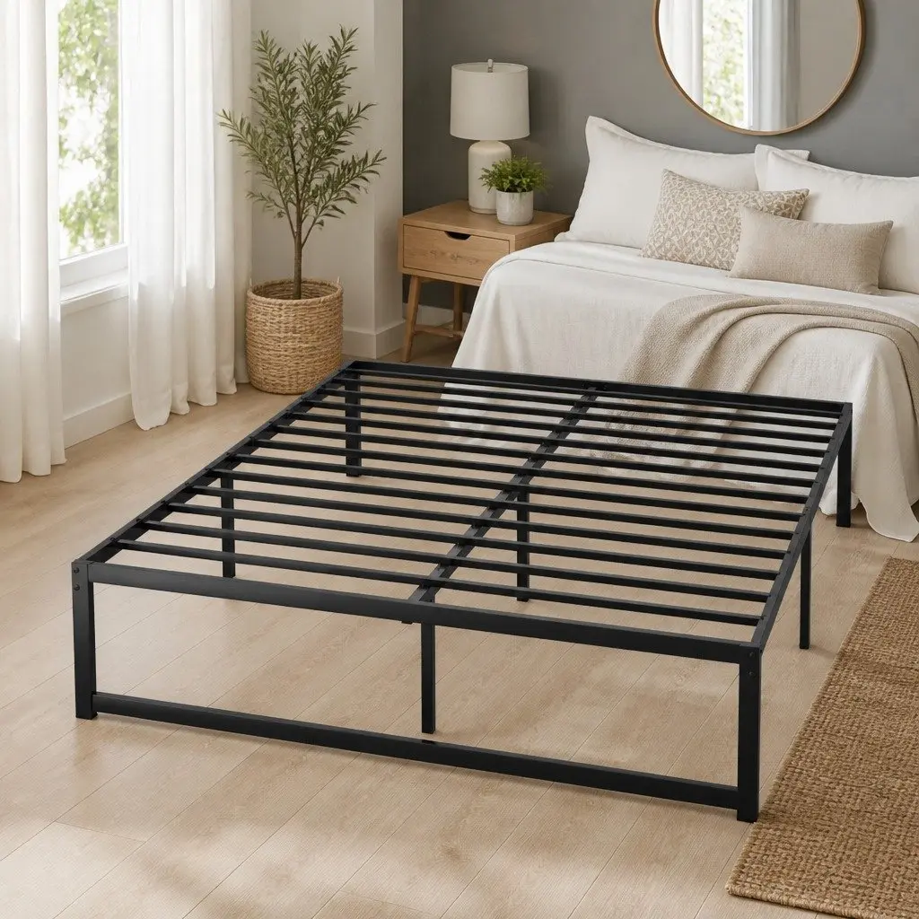 Metal Bed Frame for Queen-Sized Mattresses