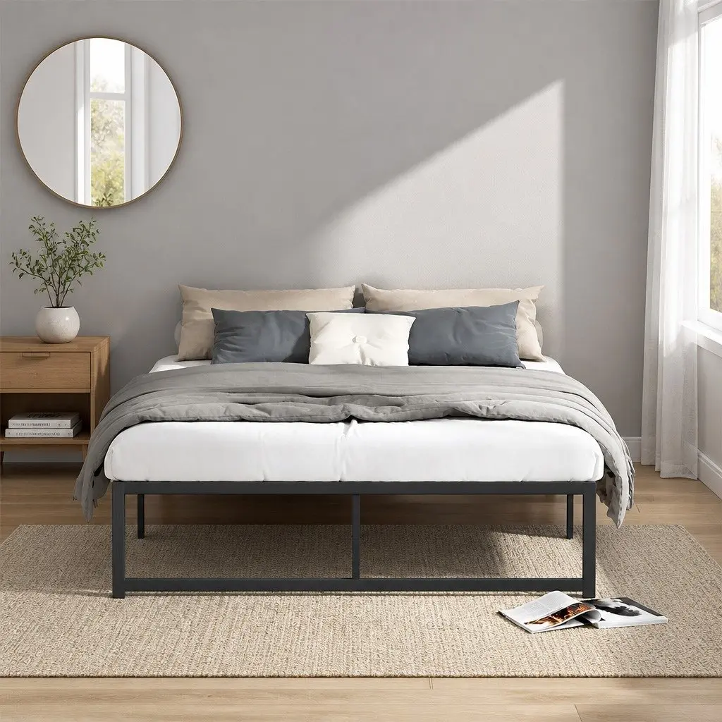 Metal Bed Frame for Queen-Sized Mattresses