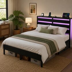 Practical Queen Metal Bed Frame for Modern Bedrooms