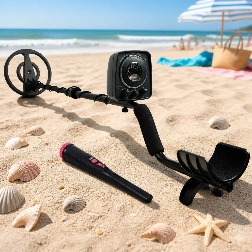 Metal Detector & Pinpointer Set 160mm Sensitivity Water Resistant Treasure